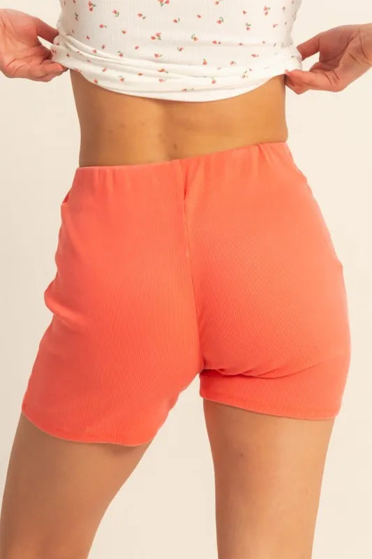 HYFVE High Waist Ribbed Fitted Biker Women's Shorts