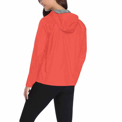 Red Orange Hooded Windbreaker Jacket - Men / Women