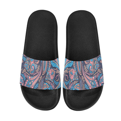Mens Slide Sandals - Paisley Print