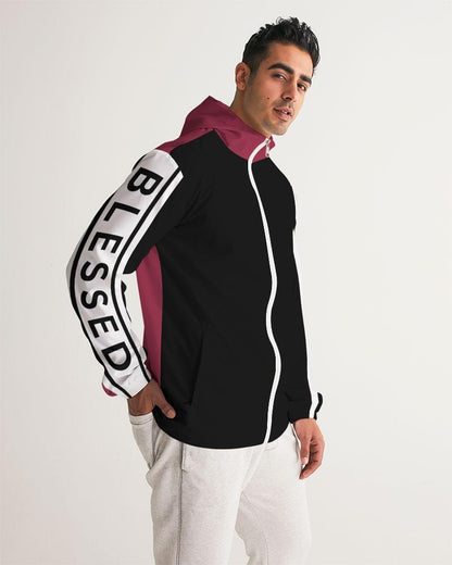Mens Lightweight Windbreaker Jacket with Hood and Zipper Closure -