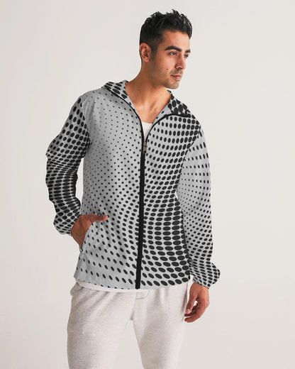Mens Lightweight Windbreaker Jacket with Hood and Zipper Closure -