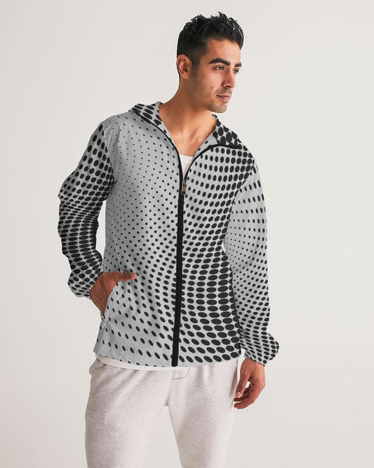 Mens Lightweight Windbreaker Jacket with Hood and Zipper Closure -