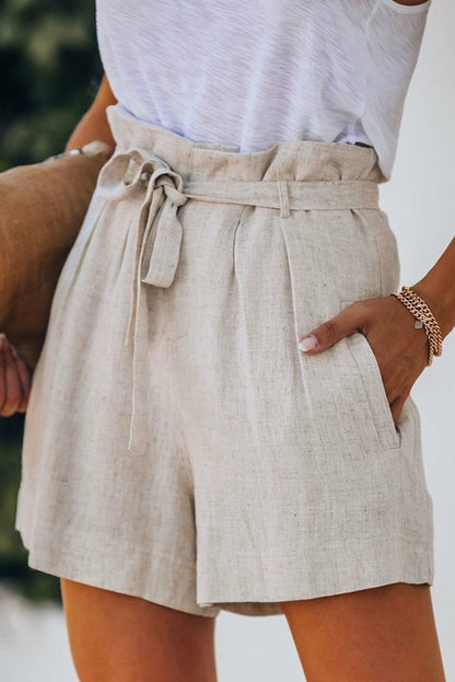 Tie Waist Casual Women's Shorts