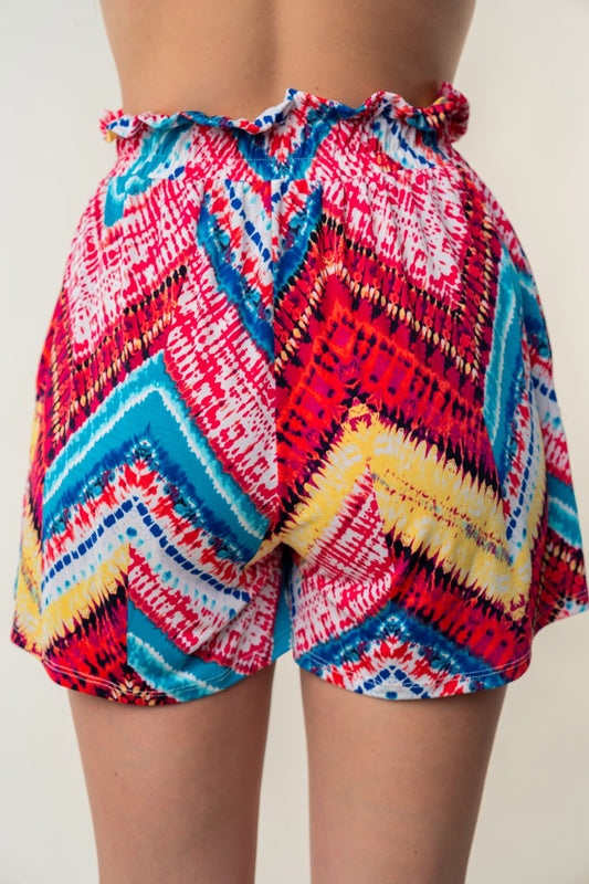 White Birch High Waisted Printed Women's Shorts