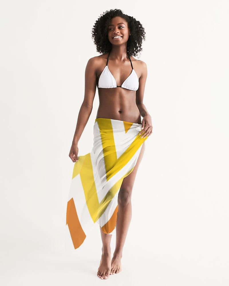 Sheer Herringbone Yellow Swimsuit Cover Up