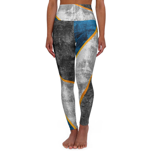 Womens High-waist Fitness Legging Yoga Pants - Blue Grey Design