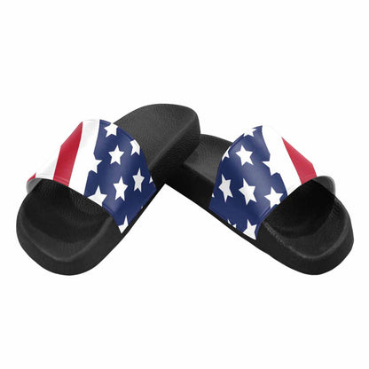 Womens Slide Sandals - Stars and Stripes Print
