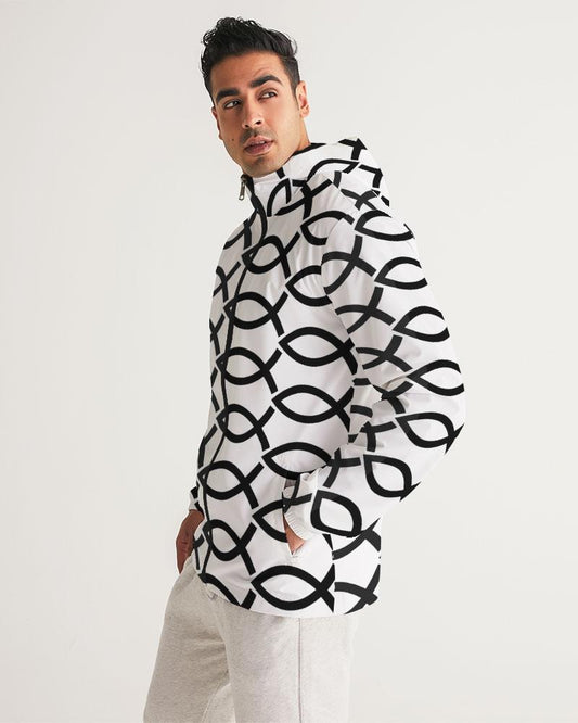 Mens Hooded Windbreaker - Agape Love Water Resistant Jacket - Jjxv0x