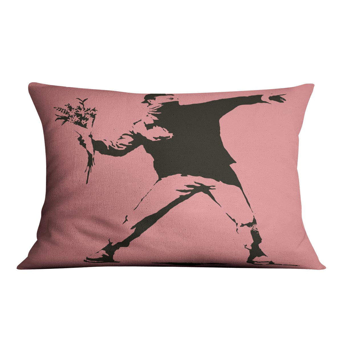 Banksy Flower Thrower Red Cushion