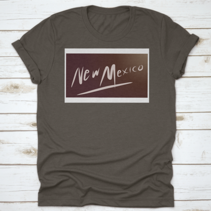 The Design Letter Of New Mexico In Tones Of Grey Color Shirt