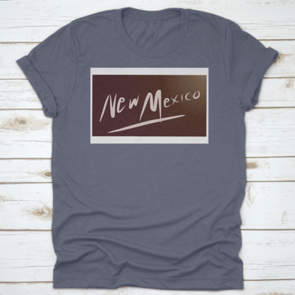 The Design Letter Of New Mexico In Tones Of Grey Color Shirt