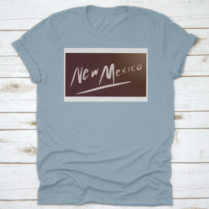 The Design Letter Of New Mexico In Tones Of Grey Color Shirt