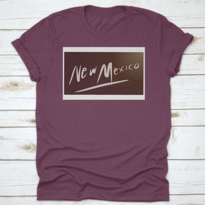 The Design Letter Of New Mexico In Tones Of Grey Color Shirt