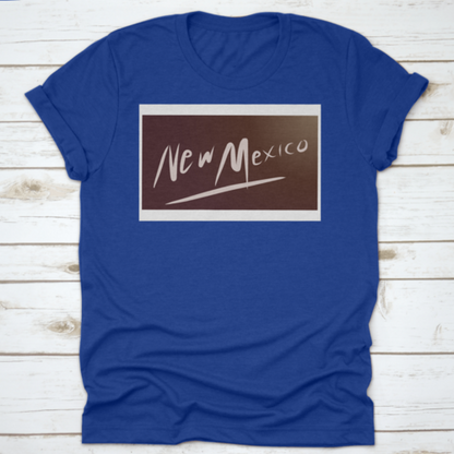 The Design Letter Of New Mexico In Tones Of Grey Color Shirt