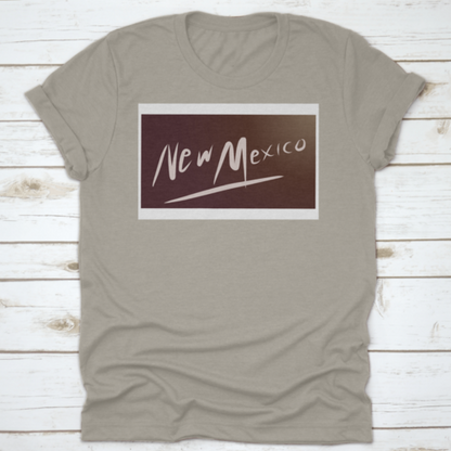 The Design Letter Of New Mexico In Tones Of Grey Color Shirt