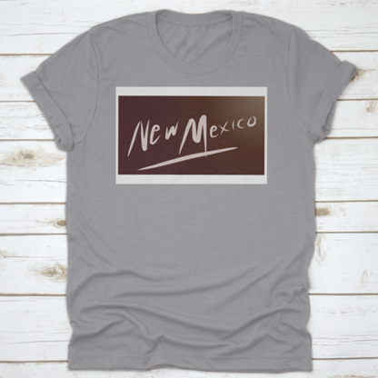 The Design Letter Of New Mexico In Tones Of Grey Color Shirt