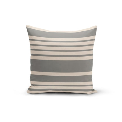Grey Cream Stripes Pillow Cover