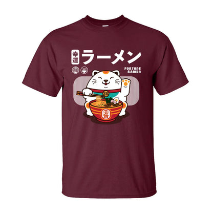 Fortune Ramen 100% Cotton Men Short Sleeve T Shirt Normal
