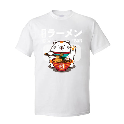 Fortune Ramen 100% Cotton Men Short Sleeve T Shirt Normal