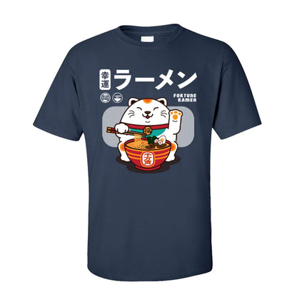 Fortune Ramen 100% Cotton Men Short Sleeve T Shirt Normal