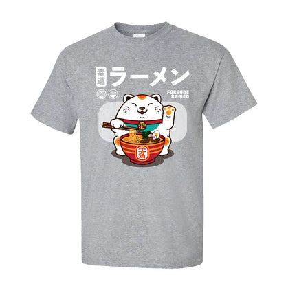 Fortune Ramen 100% Cotton Men Short Sleeve T Shirt Normal