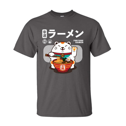 Fortune Ramen 100% Cotton Men Short Sleeve T Shirt Normal