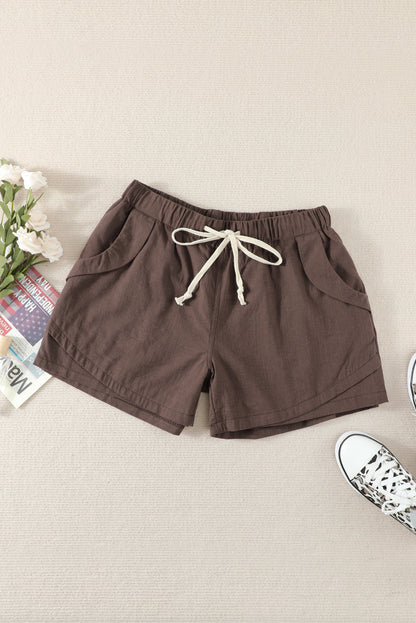 Women Casual Khaki Faylin Linen Women's Shorts