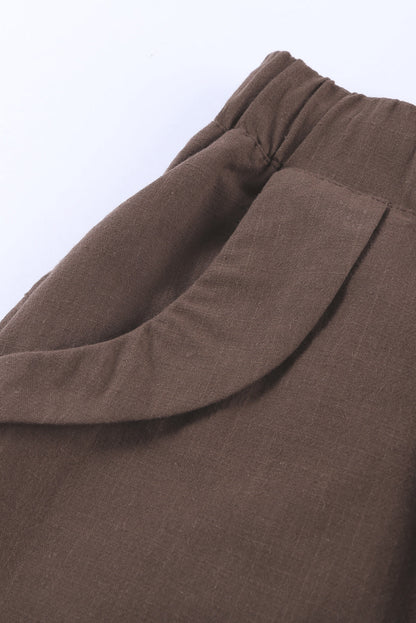 Women Casual Khaki Faylin Linen Women's Shorts