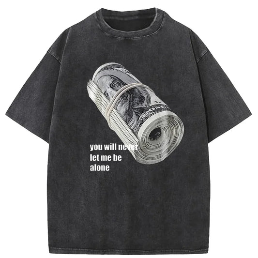 Bundle of Banknotes Vintage Tshirt Men Streetwear Hip Hop Print