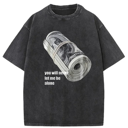 Bundle of Banknotes Vintage Tshirt Men Streetwear Hip Hop Print