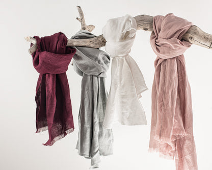 Black linen scarf