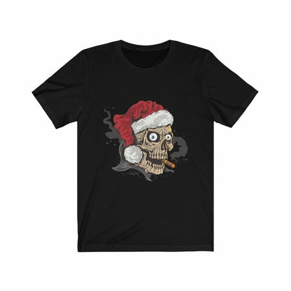 Smoking Santa Skull Head T-Shirt