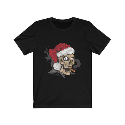 Smoking Santa Skull Head T-Shirt