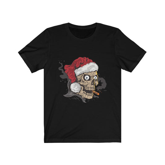 Smoking Santa Skull Head T-Shirt