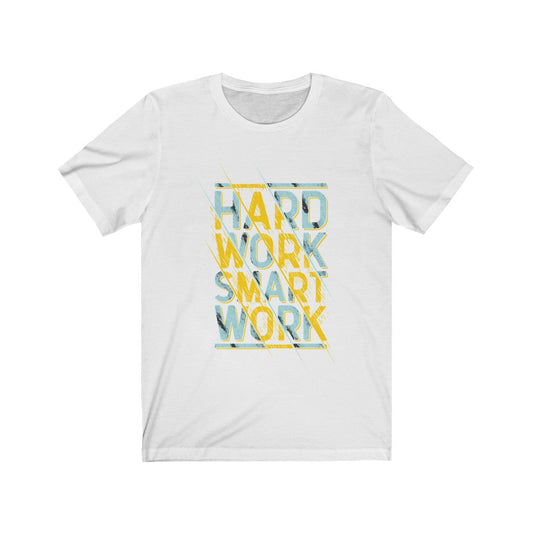 Hard Work Smart Work Lettering T-Shirt