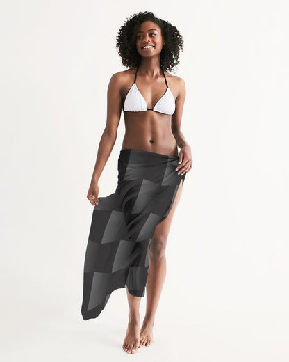Sheer Black Squared Swimsuit Cover Up