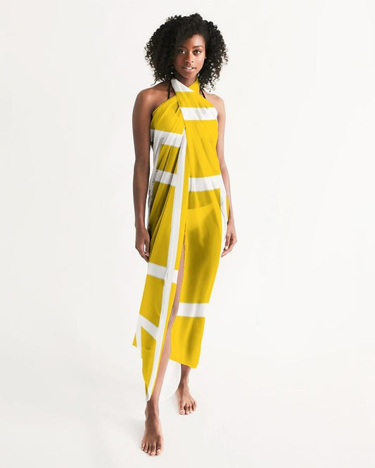 Sheer Colorblock Yellow Swimsuit Cover Up