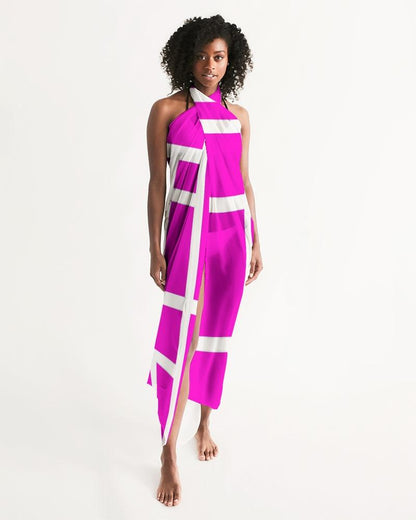 Sheer Colorblock Pink Swimsuit Cover Up