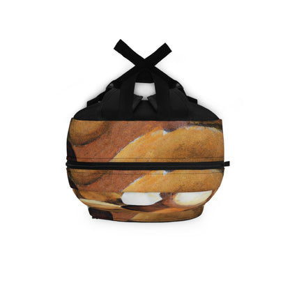 Backpack - Large Water-resistant Bag - Brown White Stone Pattern