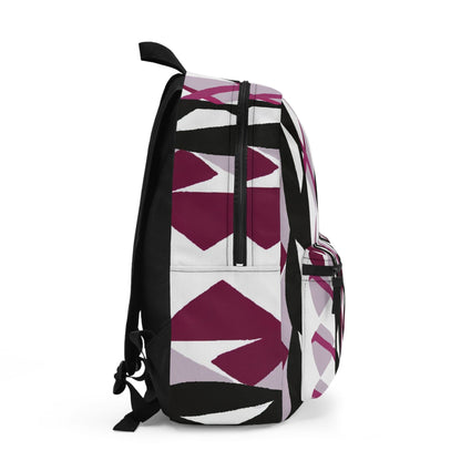 Backpack - Large Water-resistant Bag - Mauve Pink and Black Geometric