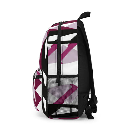 Backpack - Large Water-resistant Bag - Mauve Pink and Black Geometric