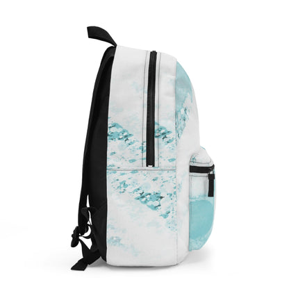 Backpack - Large Water-resistant Bag - Subtle Abstract Ocean Blue and