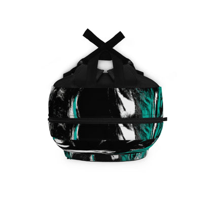 Backpack Work/school/leisure - Waterproof - Black Green White Abstract