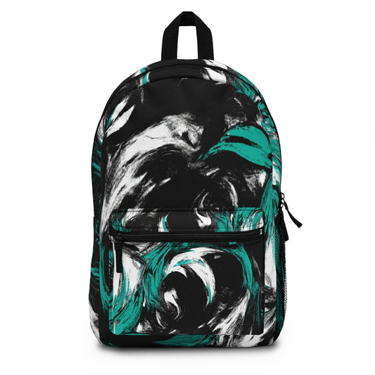 Backpack Work/school/leisure - Waterproof - Black Green White Abstract