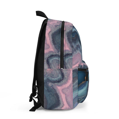Backpack Work/school/leisure - Waterproof - Blue Pink Gold Abstract