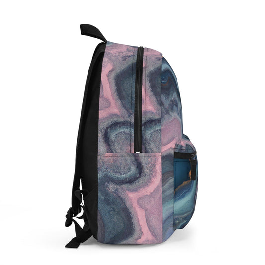 Backpack Work/school/leisure - Waterproof - Blue Pink Gold Abstract