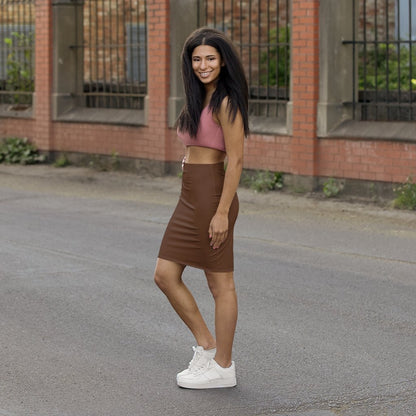 Womens Skirt - Chocolate Brown Pencil Skirt