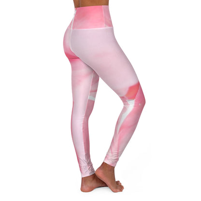 Womens Hhigh-waist Fitness Legging Yoga Pants - Pink Flower Bloom