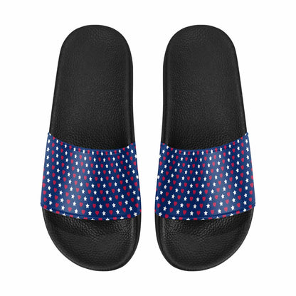 Mens Slide Sandals - Red White Blue - Stars and Stripes