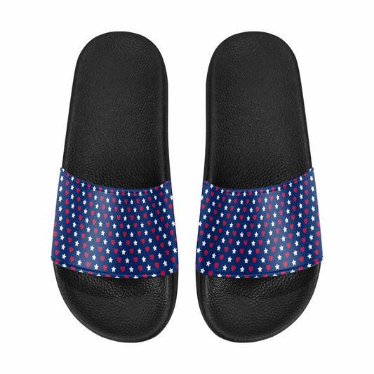 Mens Slide Sandals - Red White Blue - Stars and Stripes